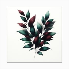 Leaves On A White Background Canvas Print