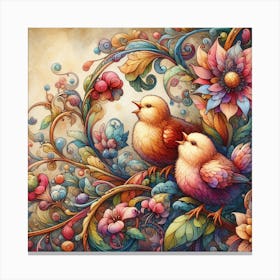 Colorful Chicks 2 Canvas Print