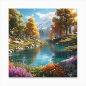 River In Autumn 1 Canvas Print