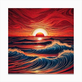 Sunset Over The Ocean 268 Canvas Print