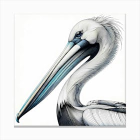 Pelican - Abstract Line Art Illustration 282 Canvas Print