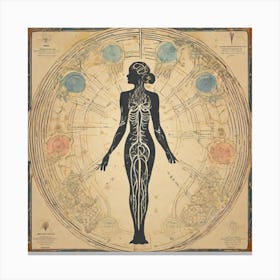 Astrological Nouveau Chart Series - 13 Canvas Print