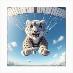 Snow Leopard Parachute Canvas Print