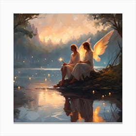 Angels On The Shore Canvas Print