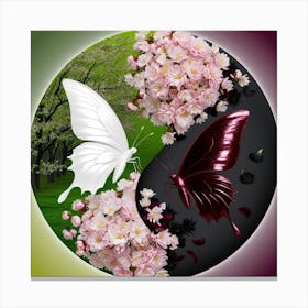 Yin Yang Butterfly Canvas Print