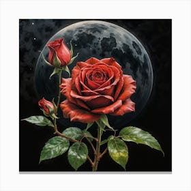 Moon Roses Canvas Print