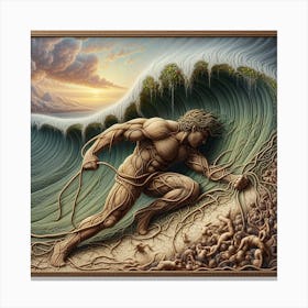 Man On A Wave Canvas Print