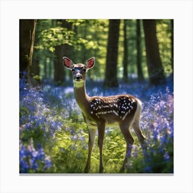 Fallow Deer in Woodland Glade Canvas Print