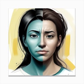 Two face woman Canvas Print