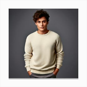 Mock Up Jumper Blank Plain Sweater Pullover Knit Cotton Wool Fleece Soft Comfy Cozy M (26) Canvas Print