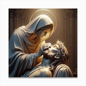 Mother and Son Mary and Christ's Death Canvas Print