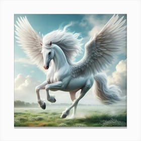 White Horse With Wings Canvas Print