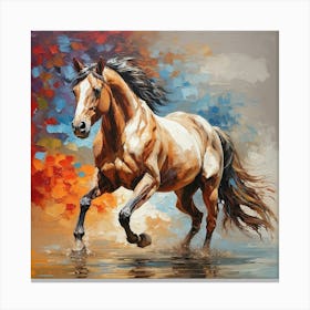 Horse Running In Water 4 Canvas Print