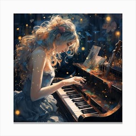 Piano Girl Canvas Print