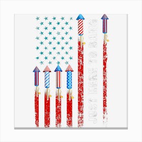 Trending Just Here To Bang American Flag Fireworks Canvas Print