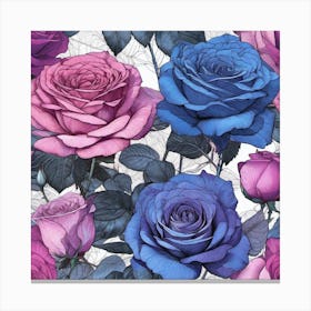 Blue Roses 1 Canvas Print