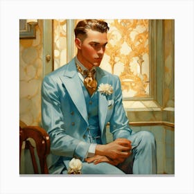 Man In A Blue Suit Canvas Print