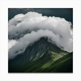 Clouds Over A Mountain Canvas Print