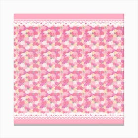 Peony Pattern Pink Scrapbookin Canvas Print