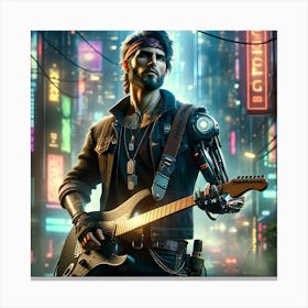 Cybernetic Rockstar Canvas Print