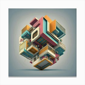 3d Cubes Canvas Print