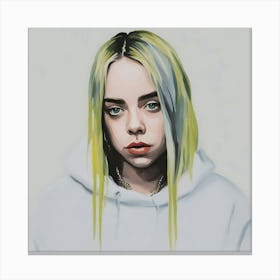 A terrible effort at painting Billie Eilish Canvas Print