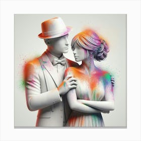 3d Rendering Of A Couple In Love Canvas Print