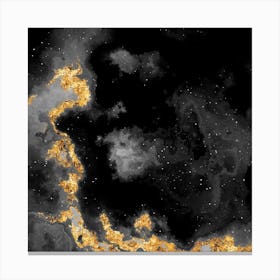 100 Nebulas in Space with Stars Abstract in Black and Gold n.093 Canvas Print