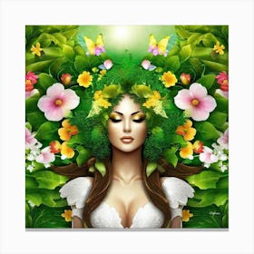 Woman In The Forest Canvas Print