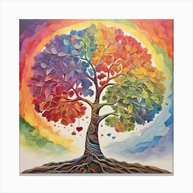 Rainbow Soul Tree Art Print 0 Canvas Print