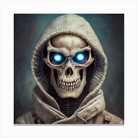 Fulllength Post Apocalyptic Alien Skull In A Wh Canvas Print