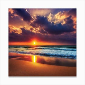 Sunset At The Beach 193 Canvas Print