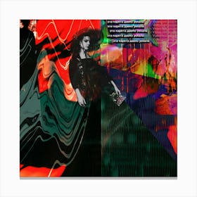 Collage Woman in black Canvas Print