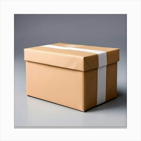 Mock Up Blank Box Parcel Cardboard Customizable Template Unprinted Clean Simple Minimalis (14) Canvas Print