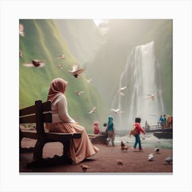 Girl Enjoying Nature Canvas Print