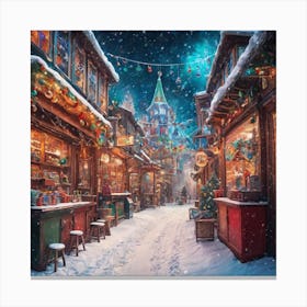 Welcome To Christmas Town Canvas Print