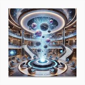 A Grand Futuristic Atrium Called Gravwave Atrium O Canvas Print