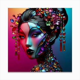 Japan Traditional Geisha Illustration By Ad 26 Canvas Print