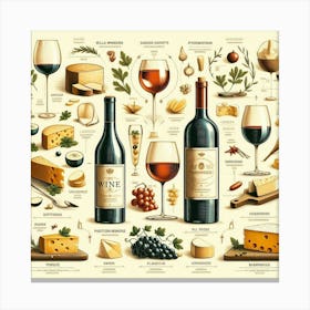 Wine And Cheese Poster 1 Canvas Print