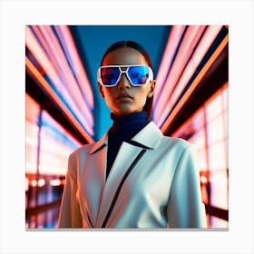 Futuristic Woman In Sunglasses 1 Canvas Print