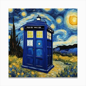 van gogh tardis Canvas Print