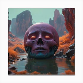 Skull In The Water Canvas Print