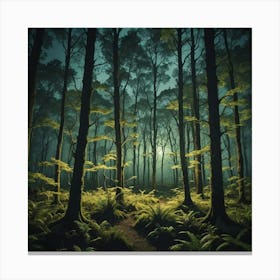 Forest At Night Canvas Print