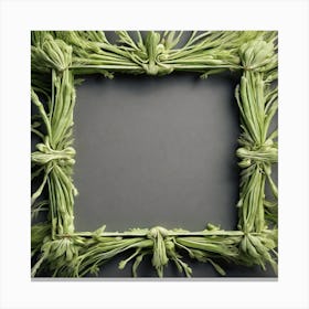 Frame Of Green Leaves Canvas Print