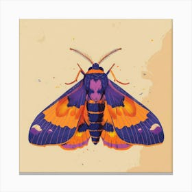 Moth on orange Canvas Print