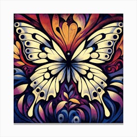 Block Print Art Deco Butterfly I Canvas Print