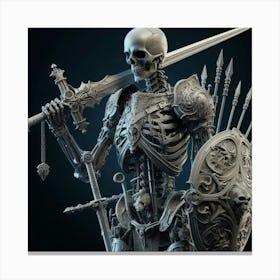 Skeleton With Sword Canvas Print