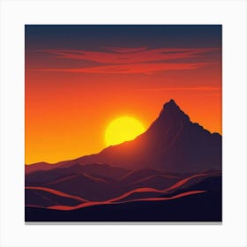 Sunset In The Desert Canvas Print