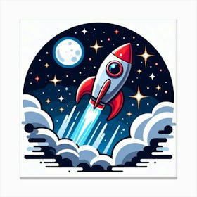 Rocket Ship In Space 2 Canvas Print