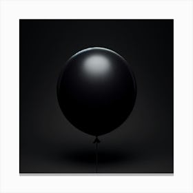 Black Balloon Isolated On Black 1 Canvas Print